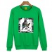 Mens Autumn Printing Sweatshirt O-neck Collar Loose Casual Long Sleeve Pullover T-shirt