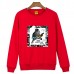 Mens Autumn Printing Sweatshirt O-neck Collar Loose Casual Long Sleeve Pullover T-shirt