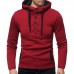 Men's Sport Casual Chic Hit Color Buttons Decoration Big Pockets Hoodies Sweatshirts