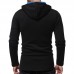 Men's Sport Casual Chic Hit Color Buttons Decoration Big Pockets Hoodies Sweatshirts