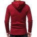 Men's Sport Casual Chic Hit Color Buttons Decoration Big Pockets Hoodies Sweatshirts