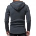 Men's Sport Casual Chic Hit Color Buttons Decoration Big Pockets Hoodies Sweatshirts