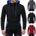 Men's Sport Casual Chic Hit Color Buttons Decoration Big Pockets Hoodies Sweatshirts