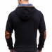 Men's Fashion Button Pockets Zipper Drawstring Hoodies Color Block Casual Sweatshirts