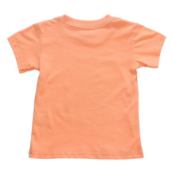 2015 New Little Maven Baby Girl Children Cat Orange Cotton Short Sleeve T-shirt