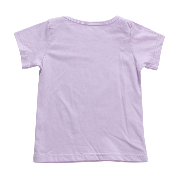 2015 New Little Maven Baby Girl Children Rabbit Purple Cotton Short Sleeve T-shirt Top