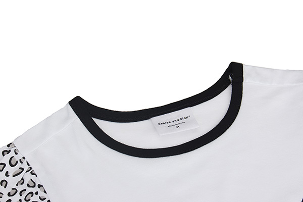 2015 New Summer Baby Girl Children Glasses Cat White Cotton Short Sleeve T-shirt