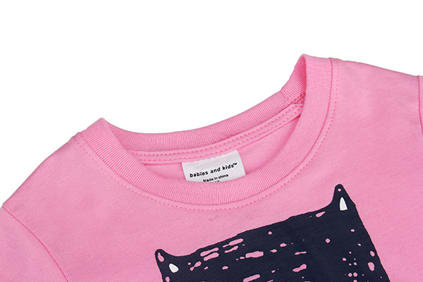2015 New Summer Baby Girl Children Pink Cotton Short Sleeve T-shirt