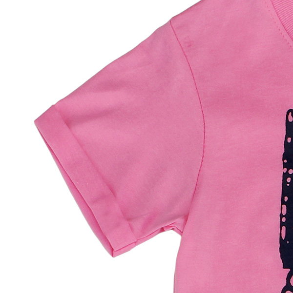2015 New Summer Baby Girl Children Pink Cotton Short Sleeve T-shirt