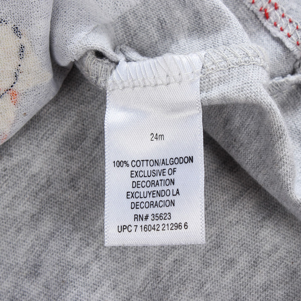 2015 New Little Maven Summer Baby Girl Children Cartoon Grey Cotton Long Sleeve T-shirt