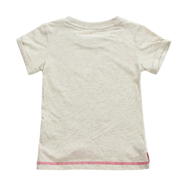 2015 New Little Maven Baby Girl Children Rabbit Light Grey Cotton Short Sleeve T-shirt