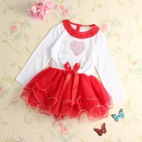 Cute Baby Girls I Love Santa Christmas Dresses TuTu Bowknot Clothes
